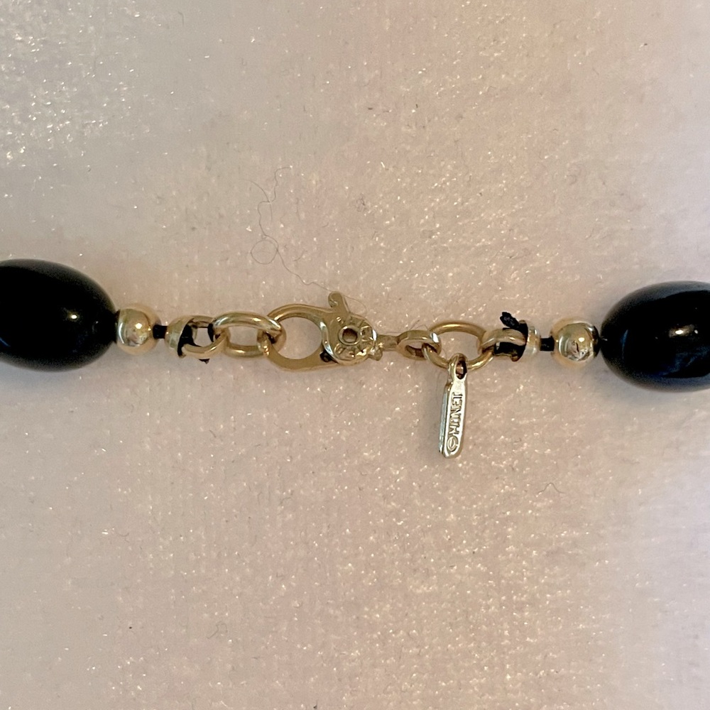 Vintage Monet Black and Gold Beaded Necklace - Picture 3 of 5